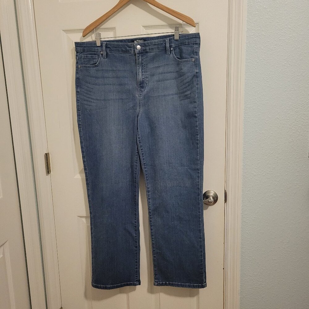 Buffalo David Bitton ALYSSA High Rise Straight Leg Stretch Denim Jeans Sz 16/36